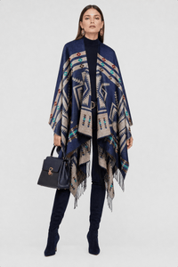 Poncho Cape Motif Ethnique