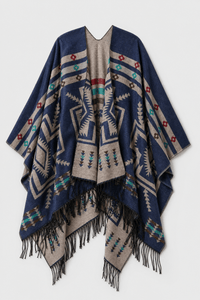 Poncho Cape Motif Ethnique