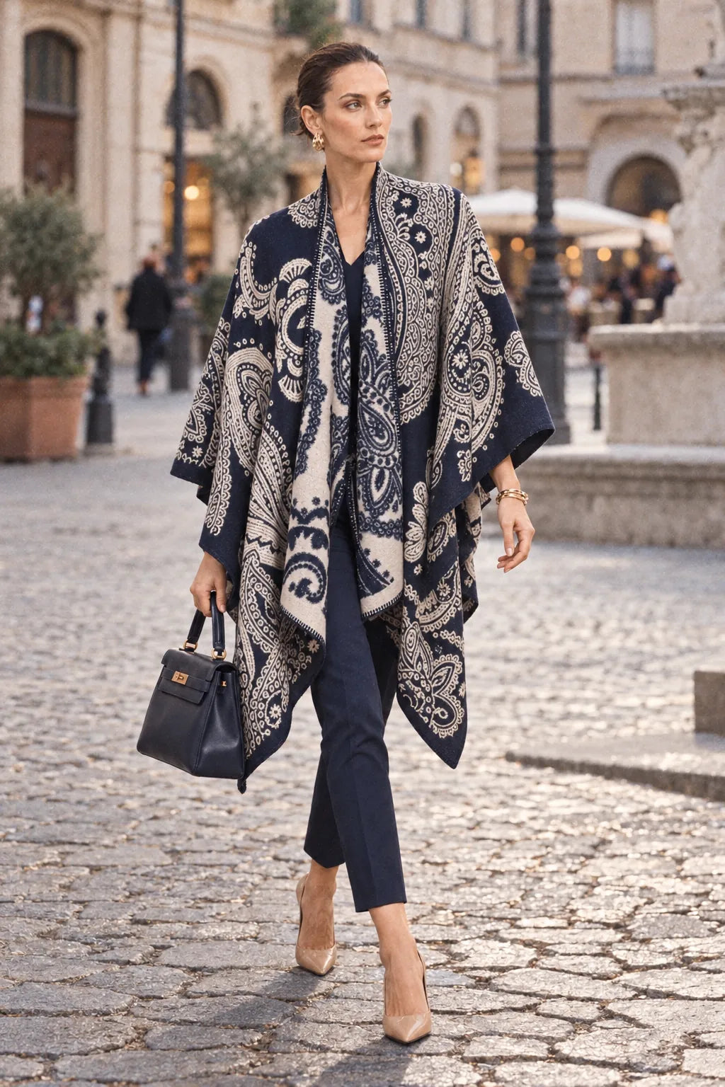 Poncho Châle Ethnique Hiver