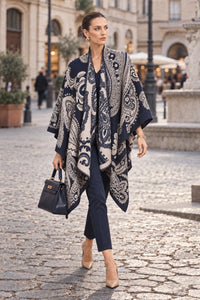 Poncho Châle Ethnique Hiver