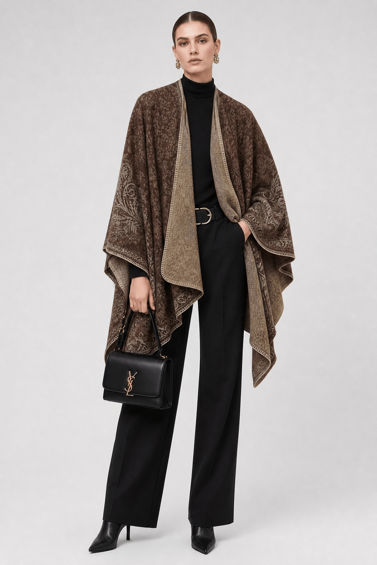 Poncho Châle Femme Chaud
