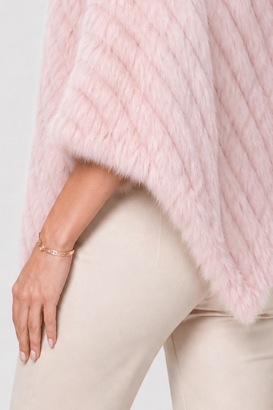 Poncho Chaud Femme Fourrure