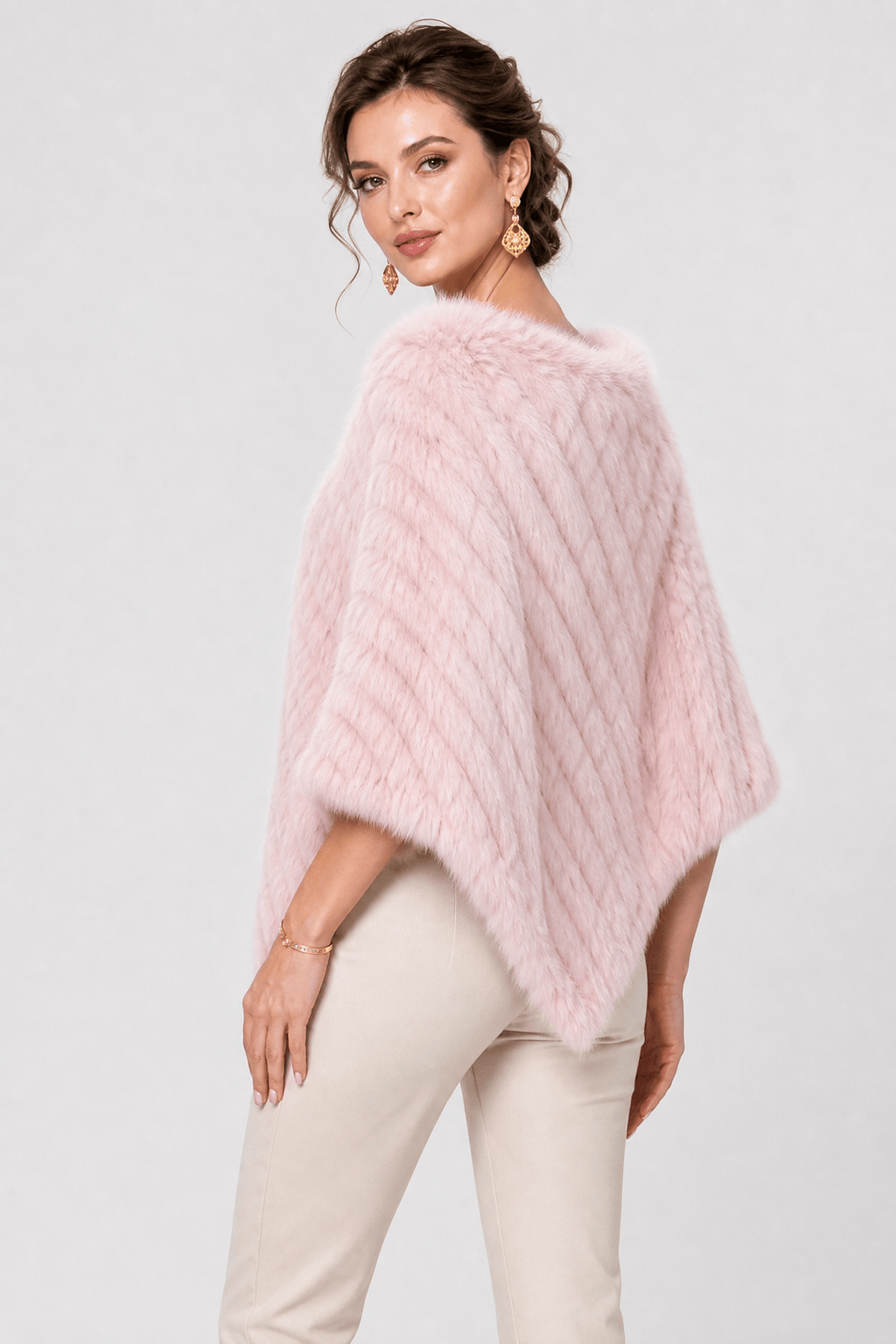 Poncho Chaud Femme Fourrure