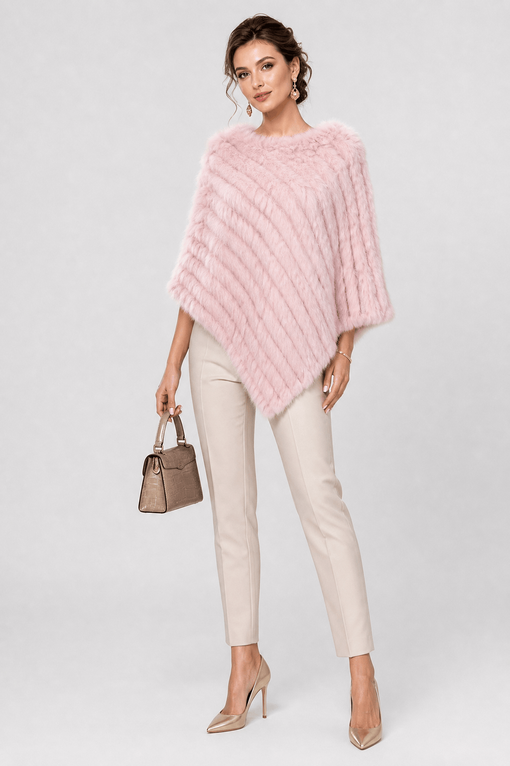 Poncho Chaud Femme Fourrure