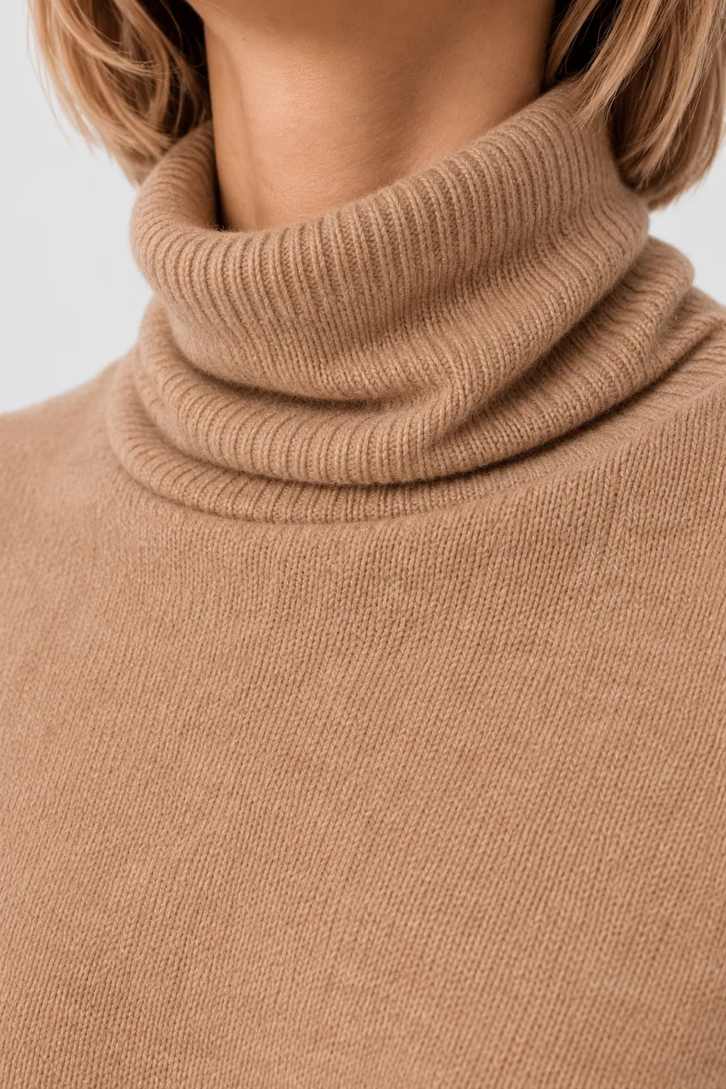 Poncho Col Roulé en Laine