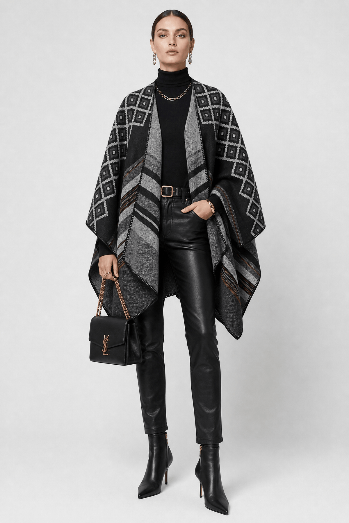 Poncho Écharpe Cachemire Femme