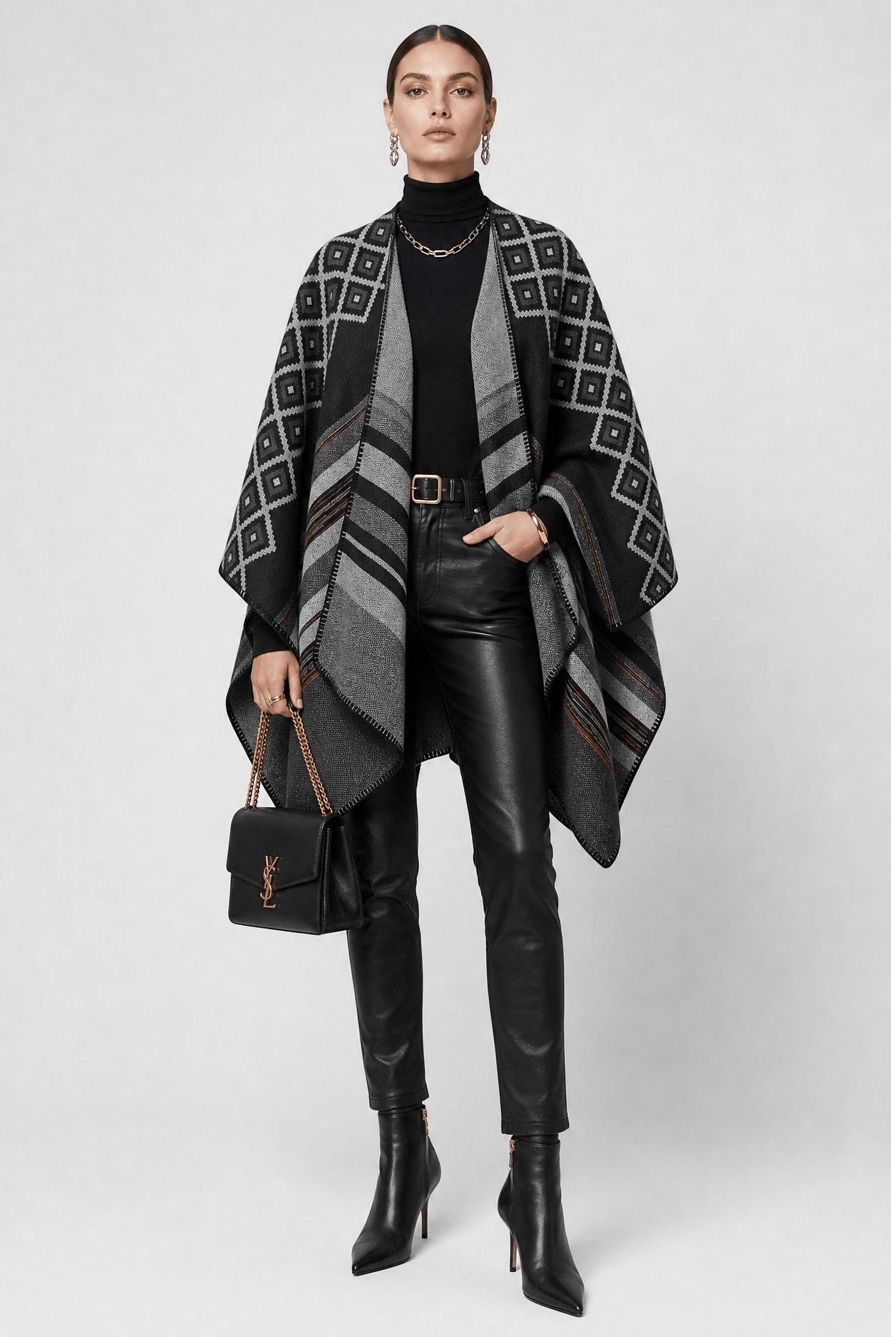 Poncho Écharpe Cachemire Femme