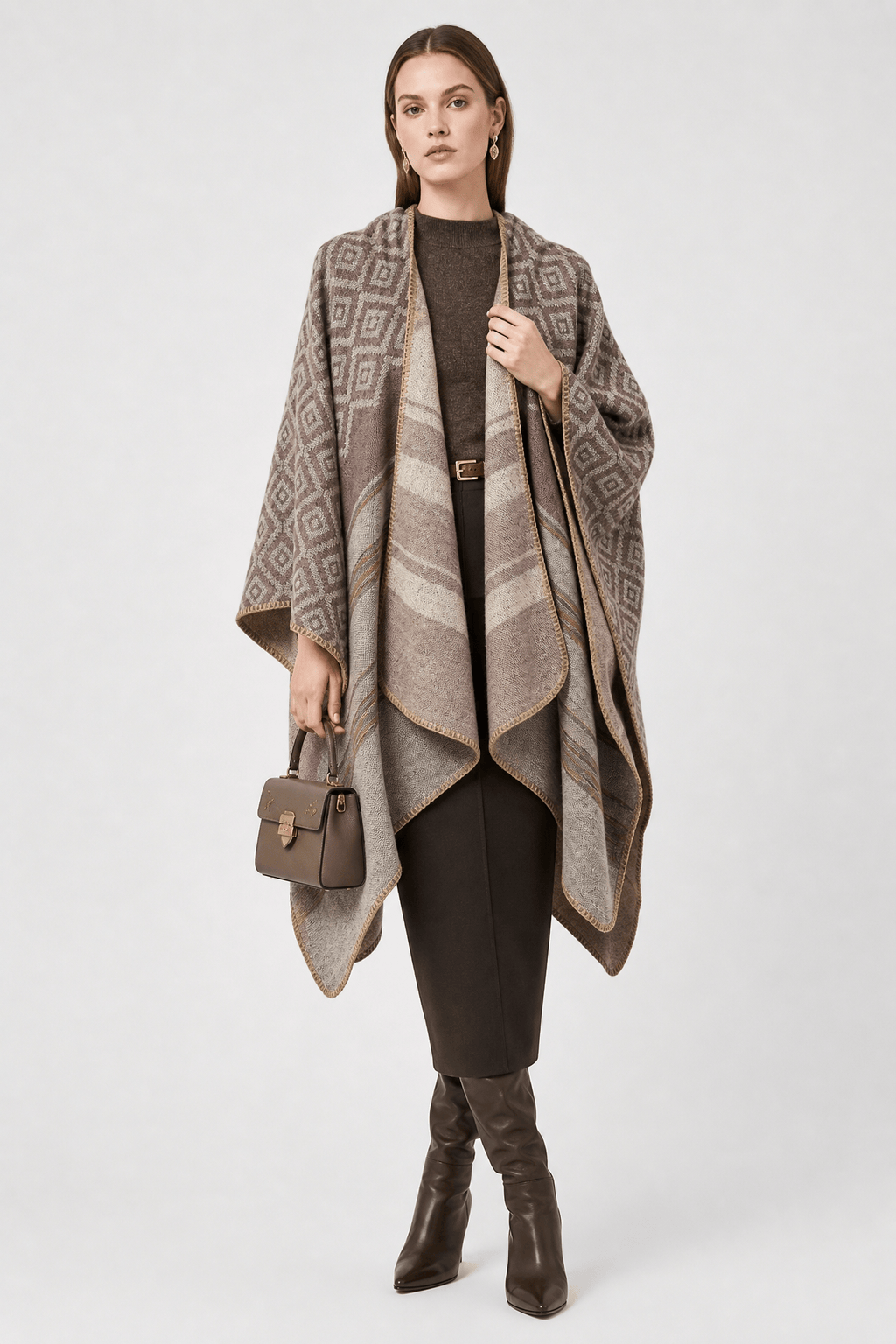 Poncho Écharpe Femme Hiver