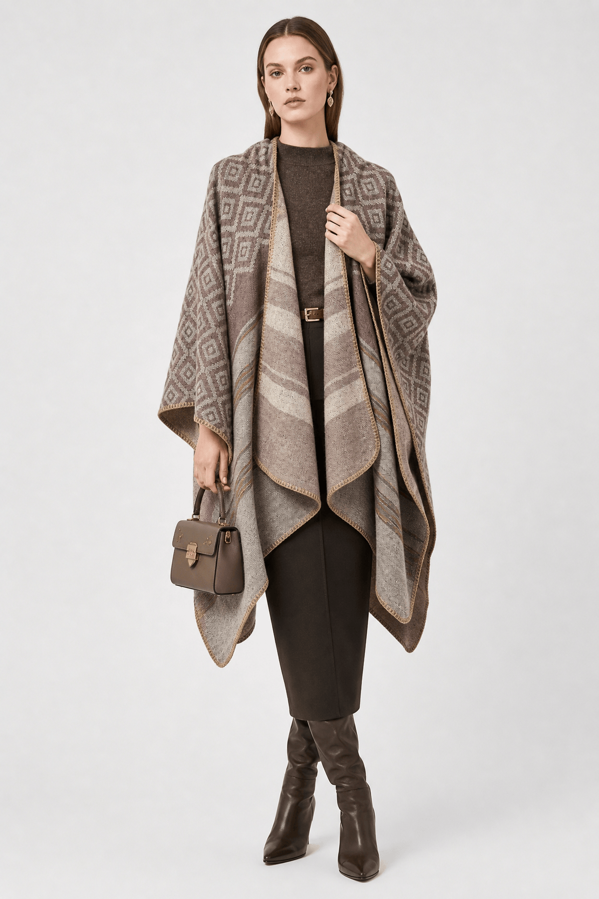 Poncho Écharpe Femme Hiver