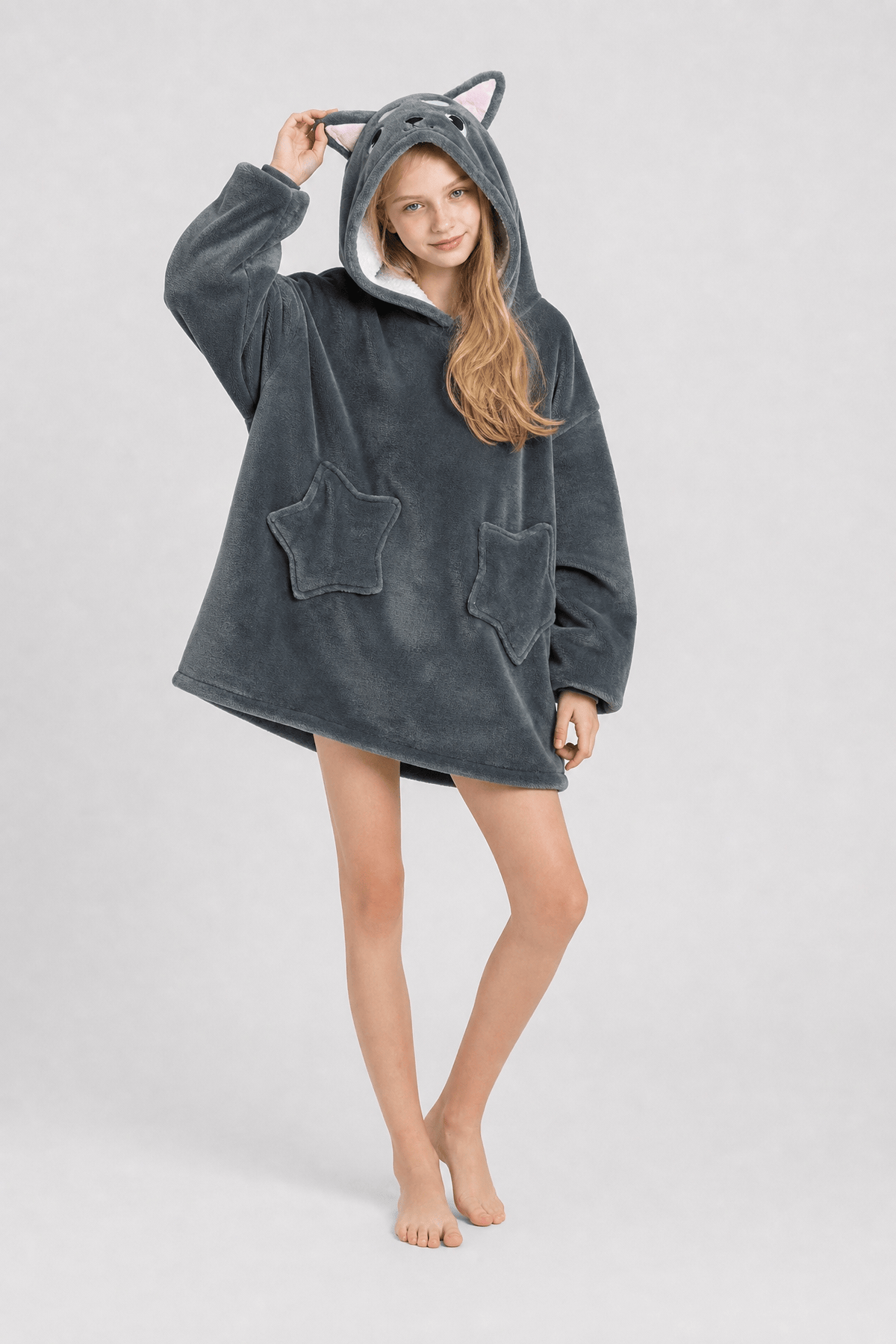 Poncho Enfant Gris