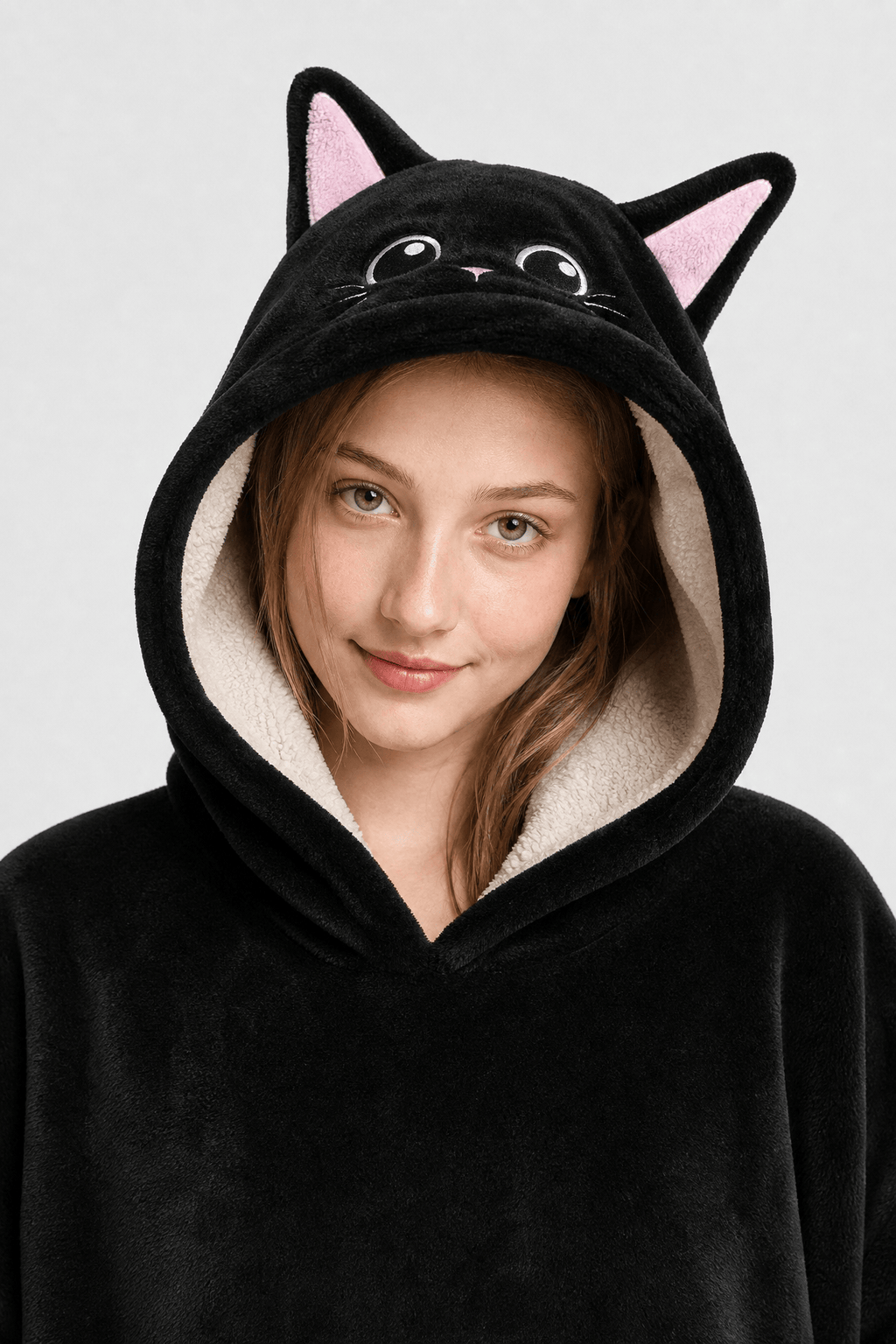 Poncho Enfant Noir Capuche
