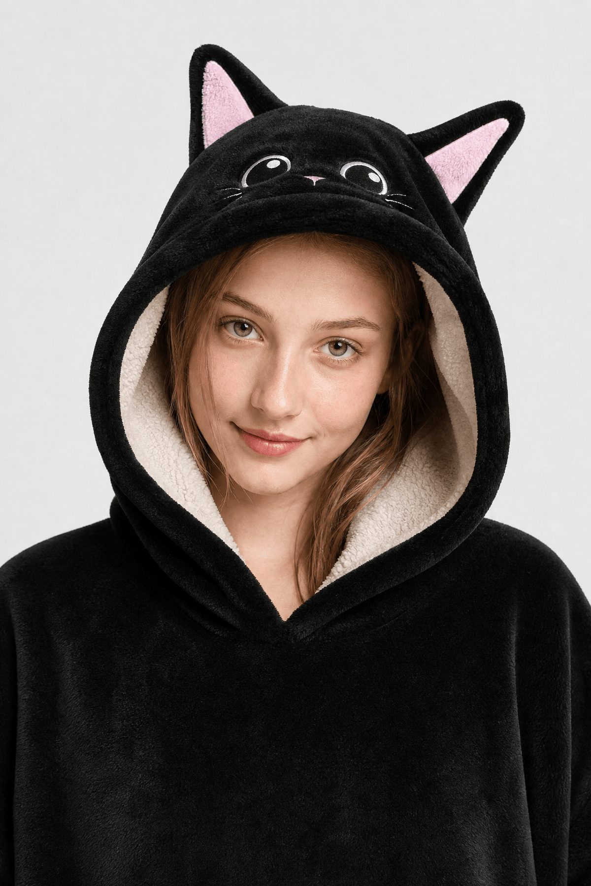 Poncho Enfant Noir Capuche