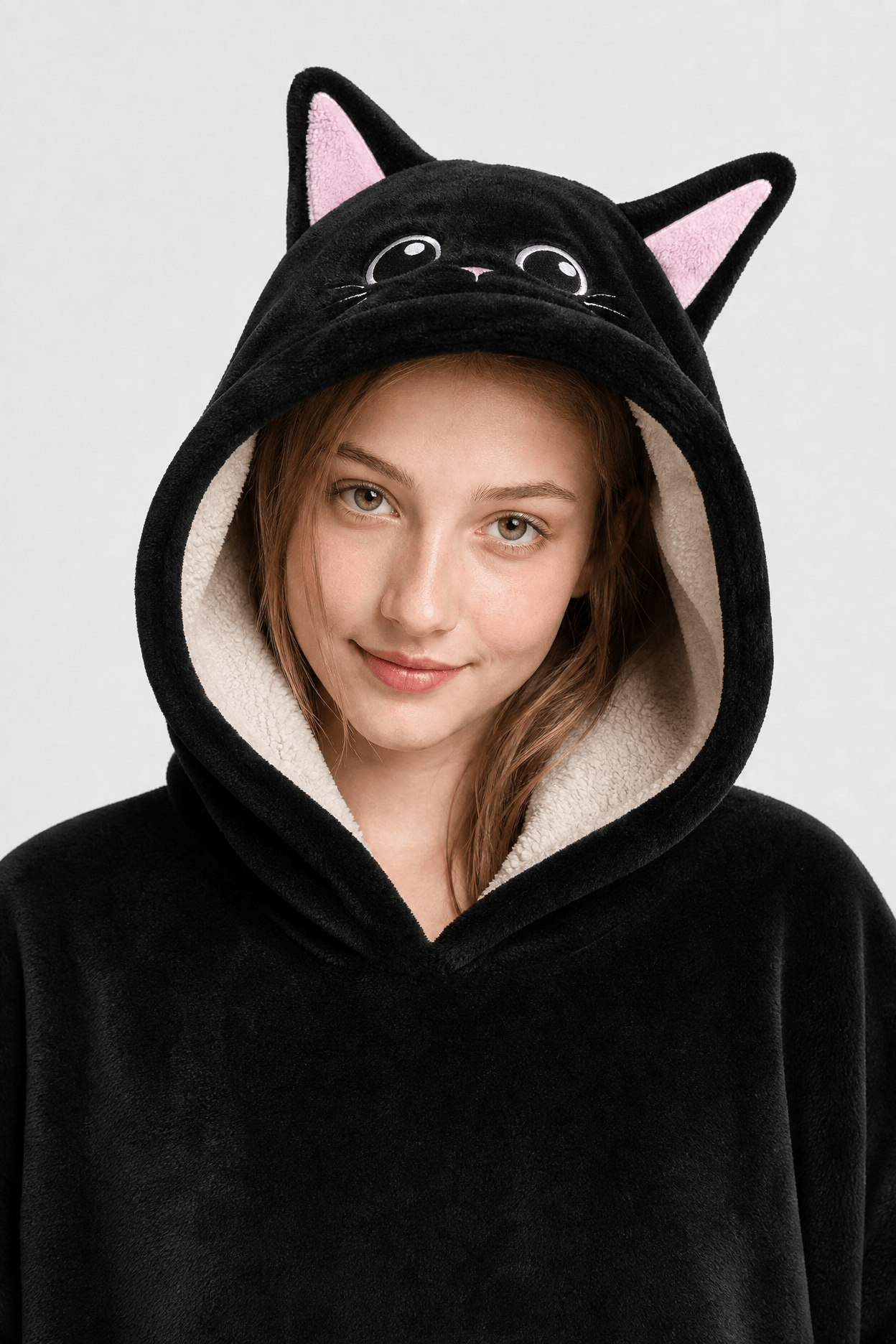 Poncho Enfant Noir Capuche