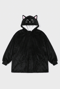 Poncho Enfant Noir Capuche