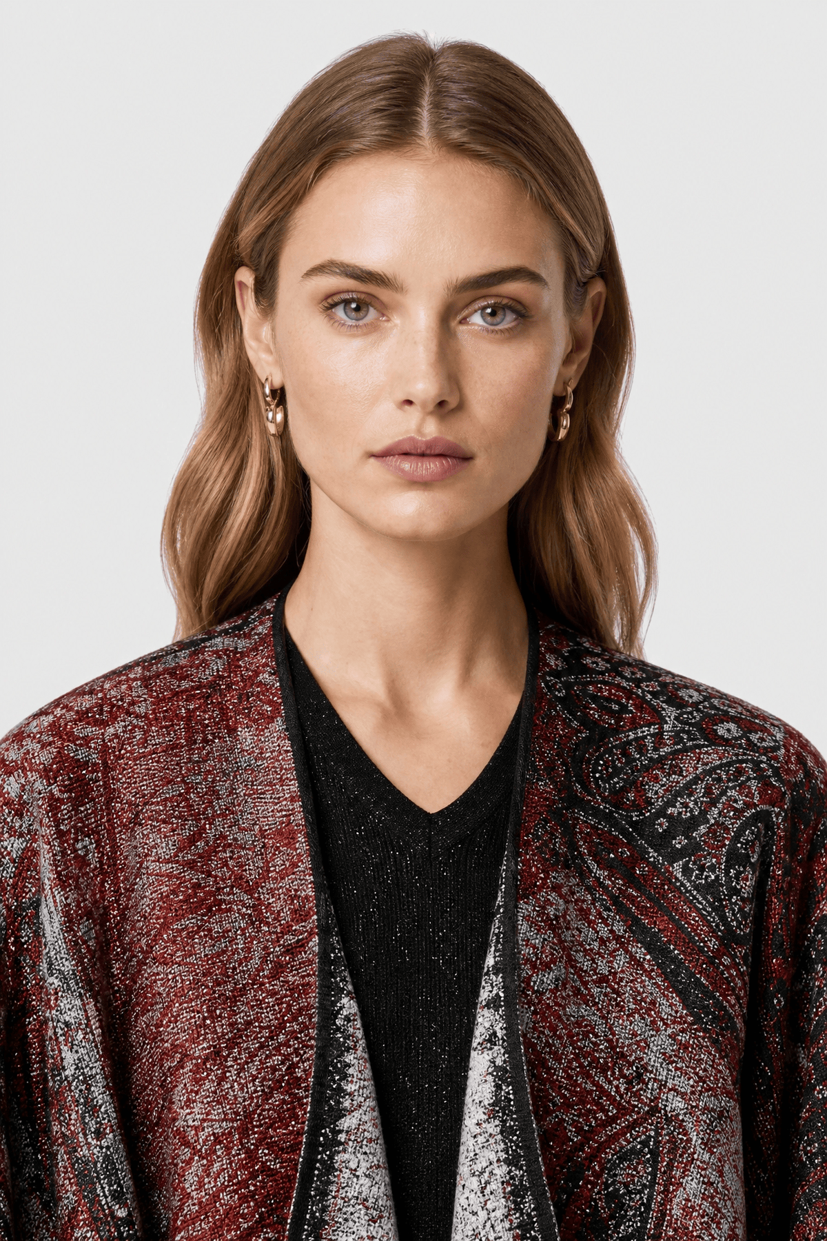 Poncho Ethnique Bordeaux