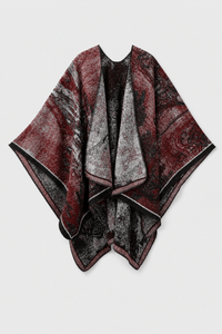 Poncho Ethnique Bordeaux