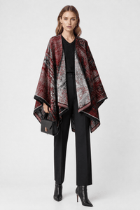 Poncho Ethnique Bordeaux