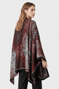 Poncho Ethnique Bordeaux
