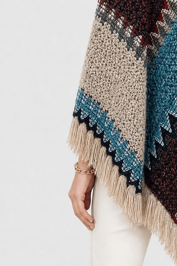 Poncho Femme à Franges