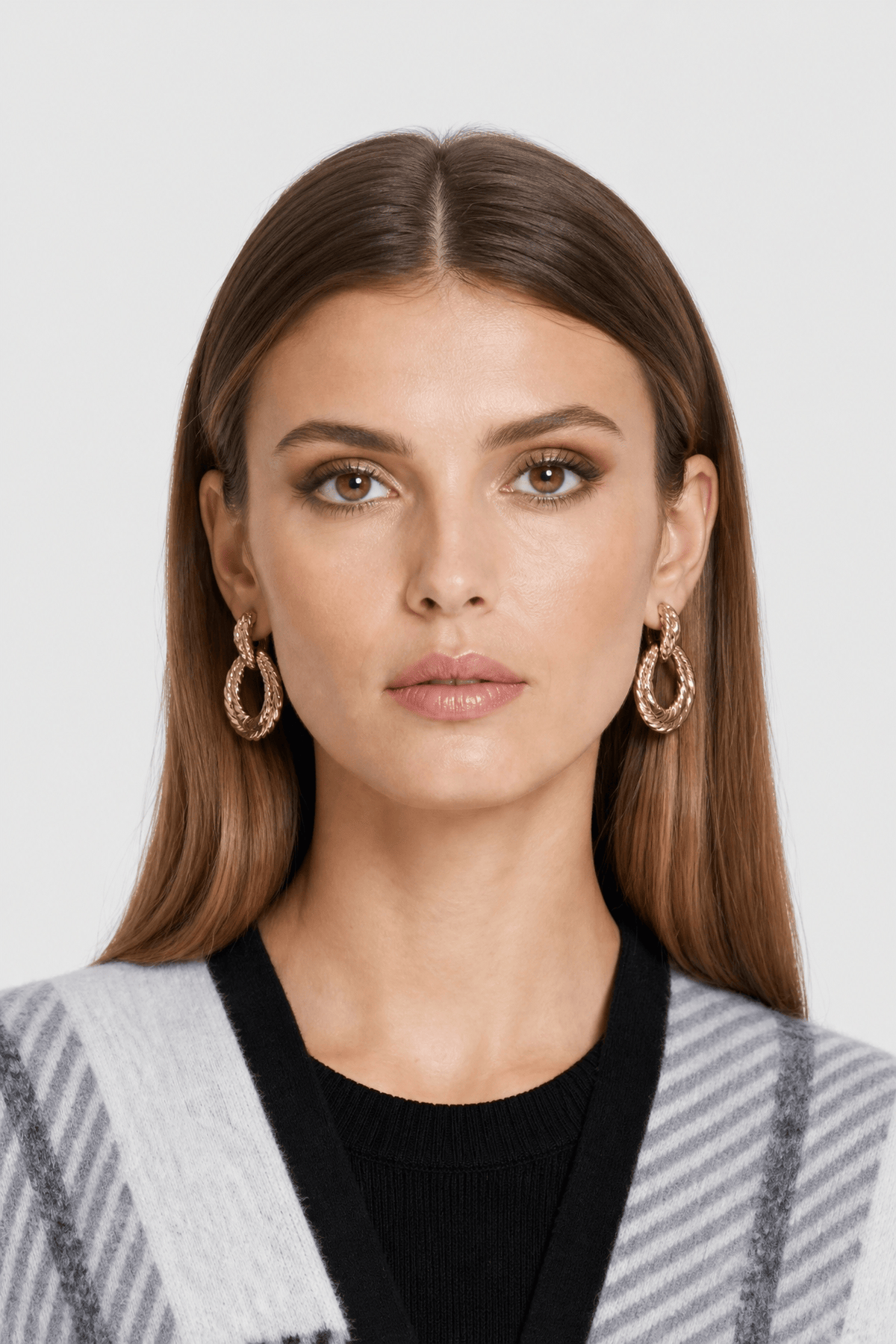 Poncho Femme à Franges Gris