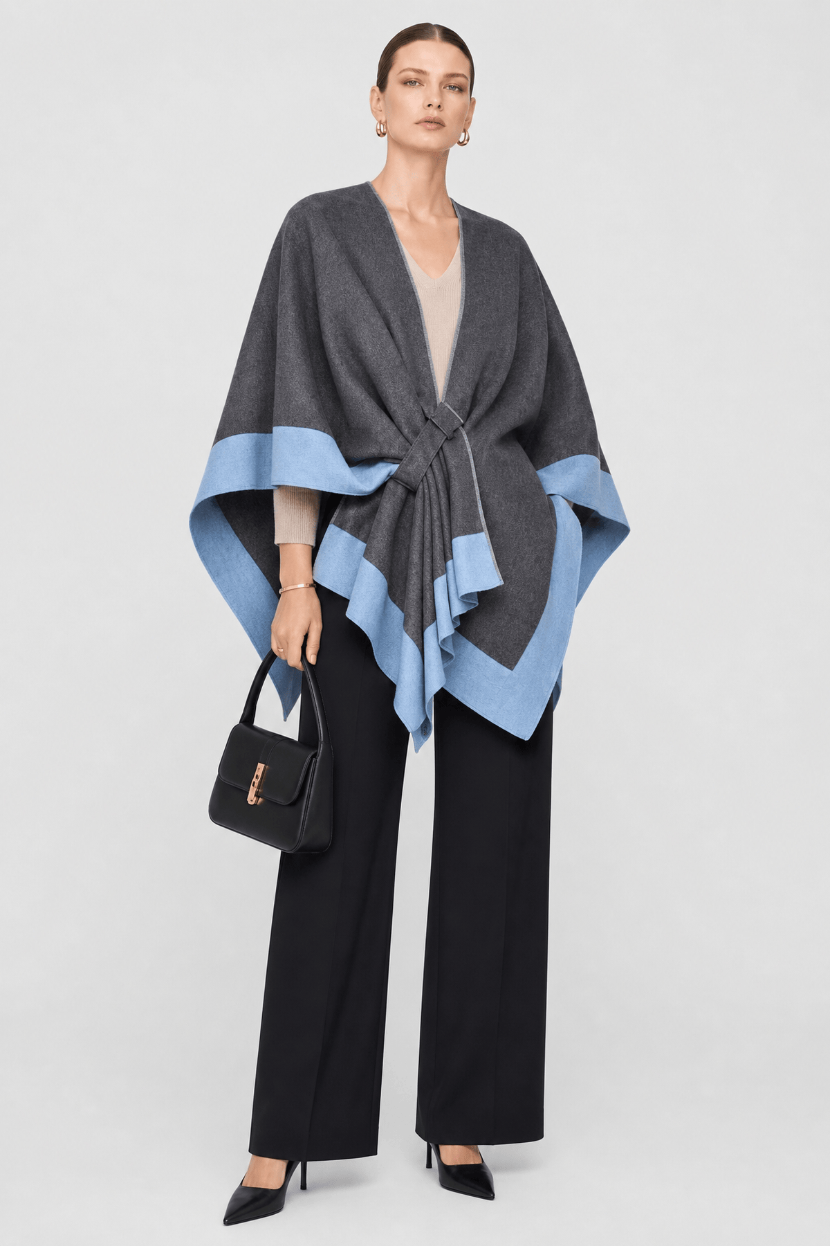 Poncho Femme Bicolore