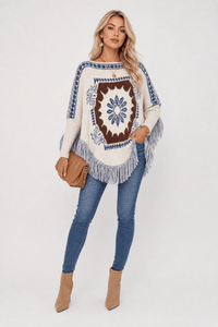 Poncho Femme Bohème à Franges