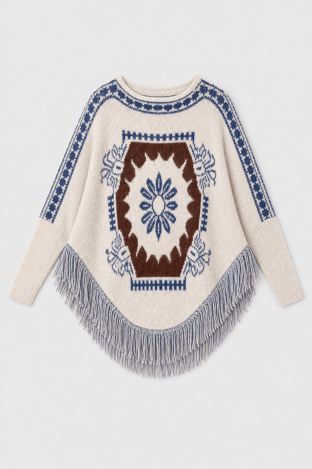 Poncho Femme Bohème à Franges