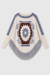 Poncho Femme Bohème à Franges
