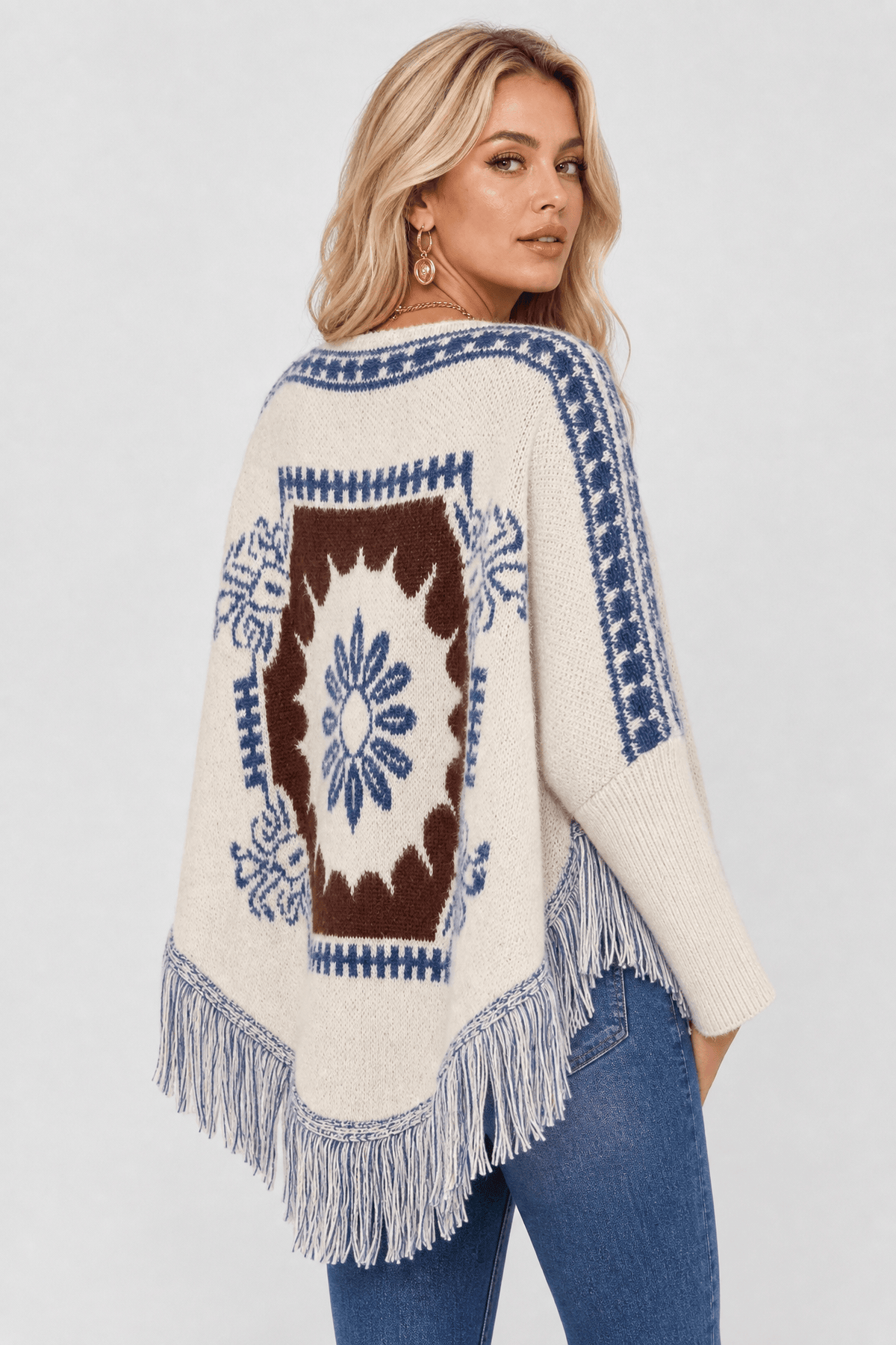 Poncho Femme Bohème à Franges