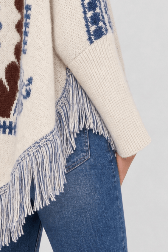 Poncho Femme Bohème à Franges