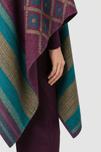 Poncho Femme Cape Motif Coloré