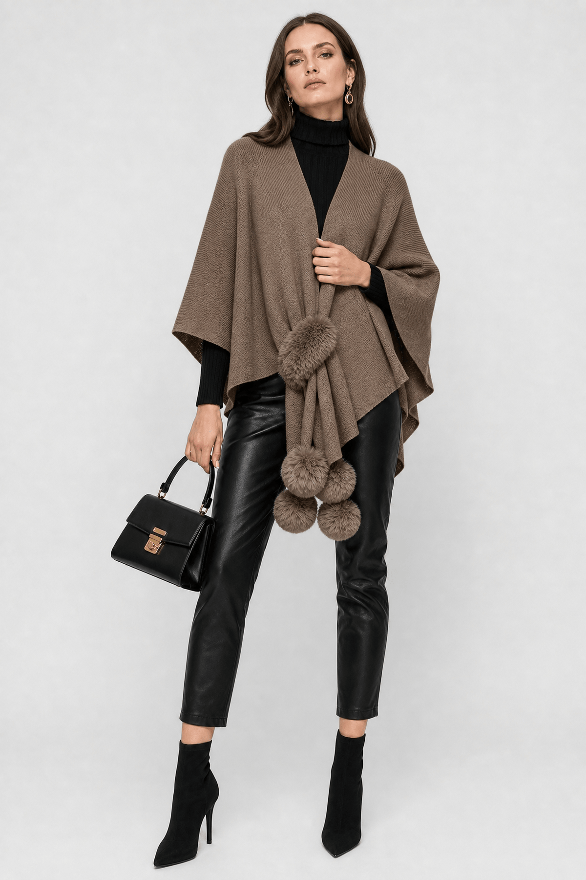 Poncho Femme Cape Tricotée