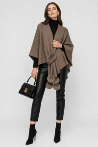 Poncho Femme Cape Tricotée