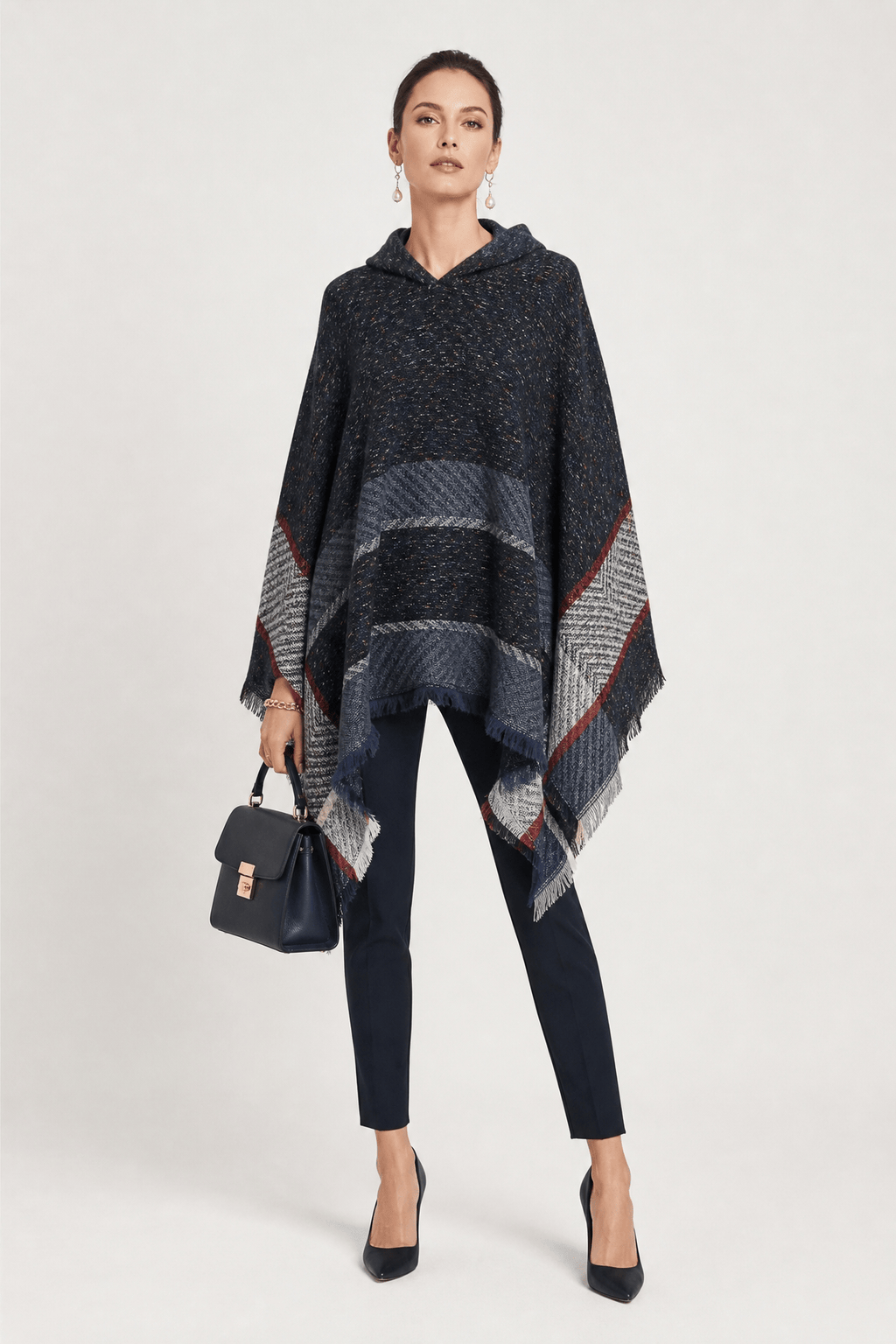 Poncho Femme Chaud à Capuche