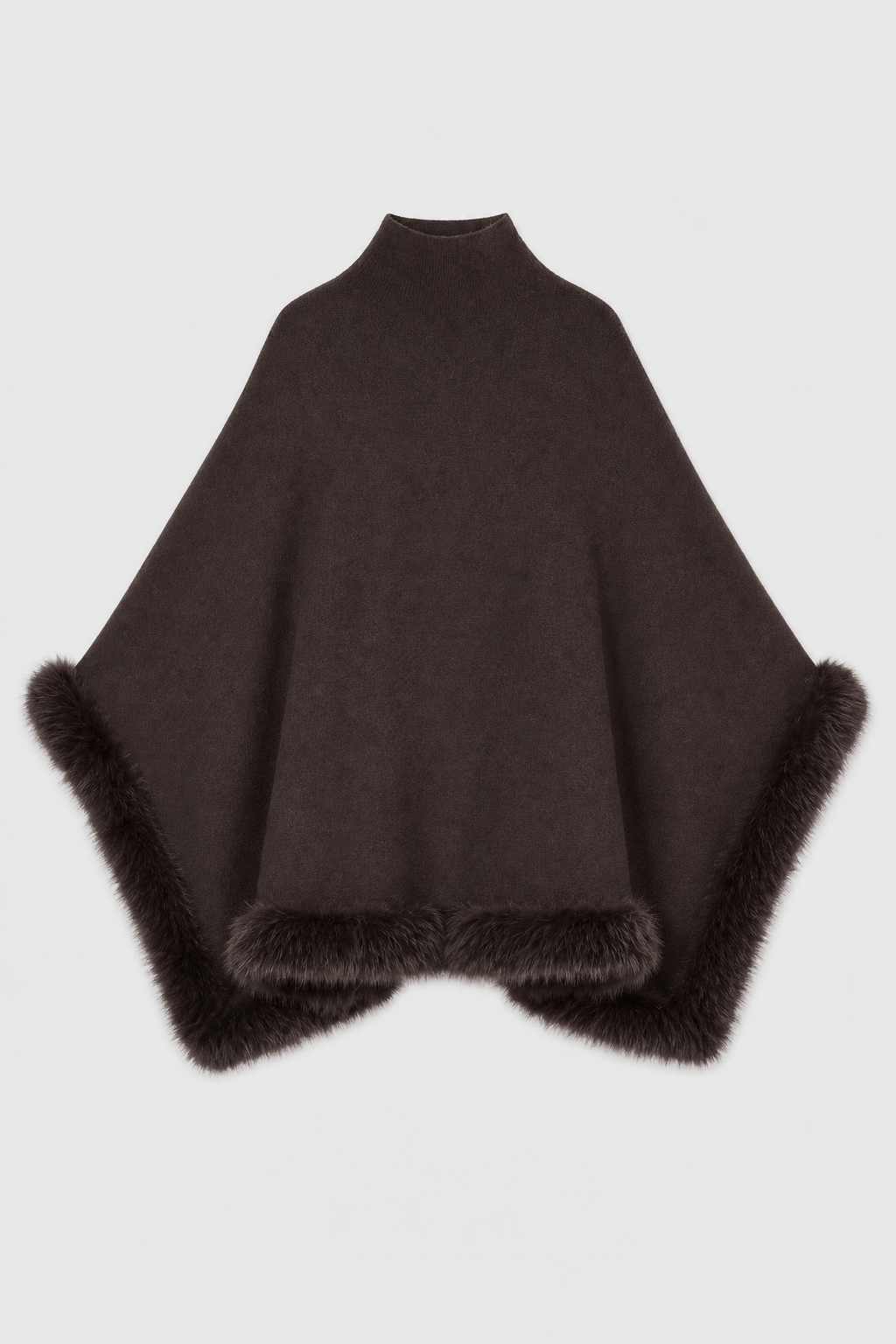 Poncho Femme Chaud avec Fourrure