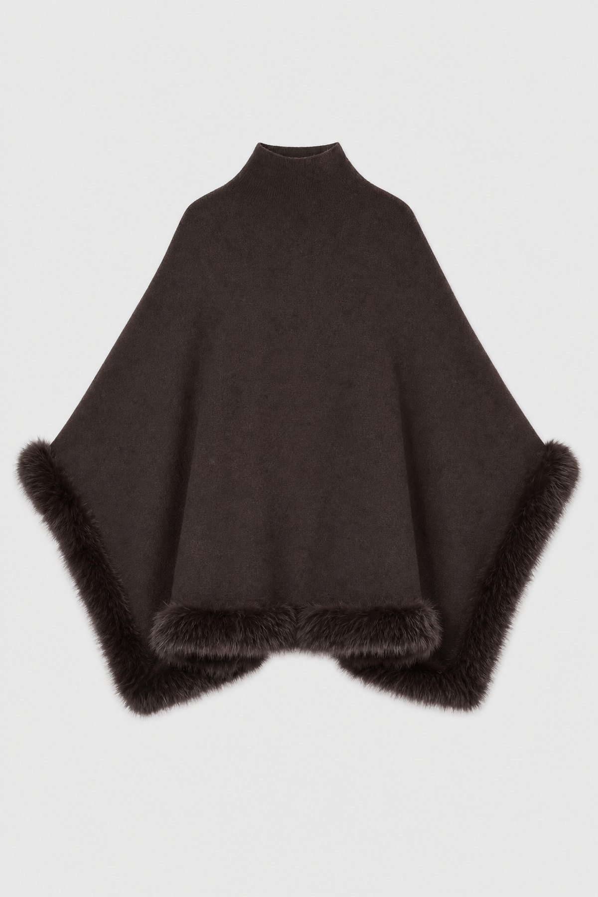 Poncho Femme Chaud avec Fourrure