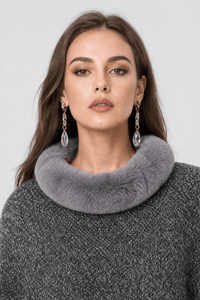 Poncho Femme Col Fourrure