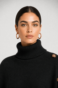 Poncho Femme Col Roulé Tricoté