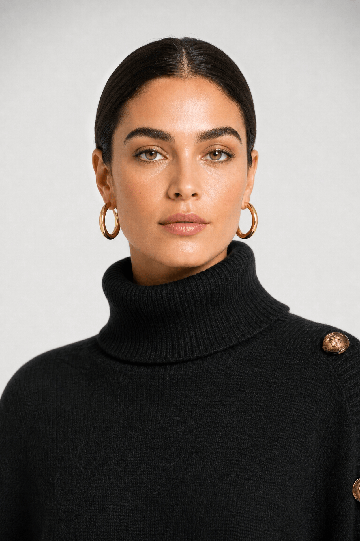 Poncho Femme Col Roulé Tricoté