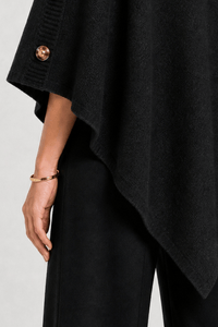 Poncho Femme Col Roulé Tricoté