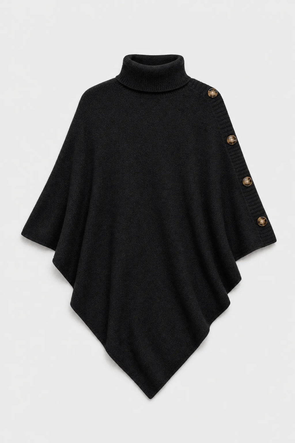 Poncho Femme Col Roulé Tricoté