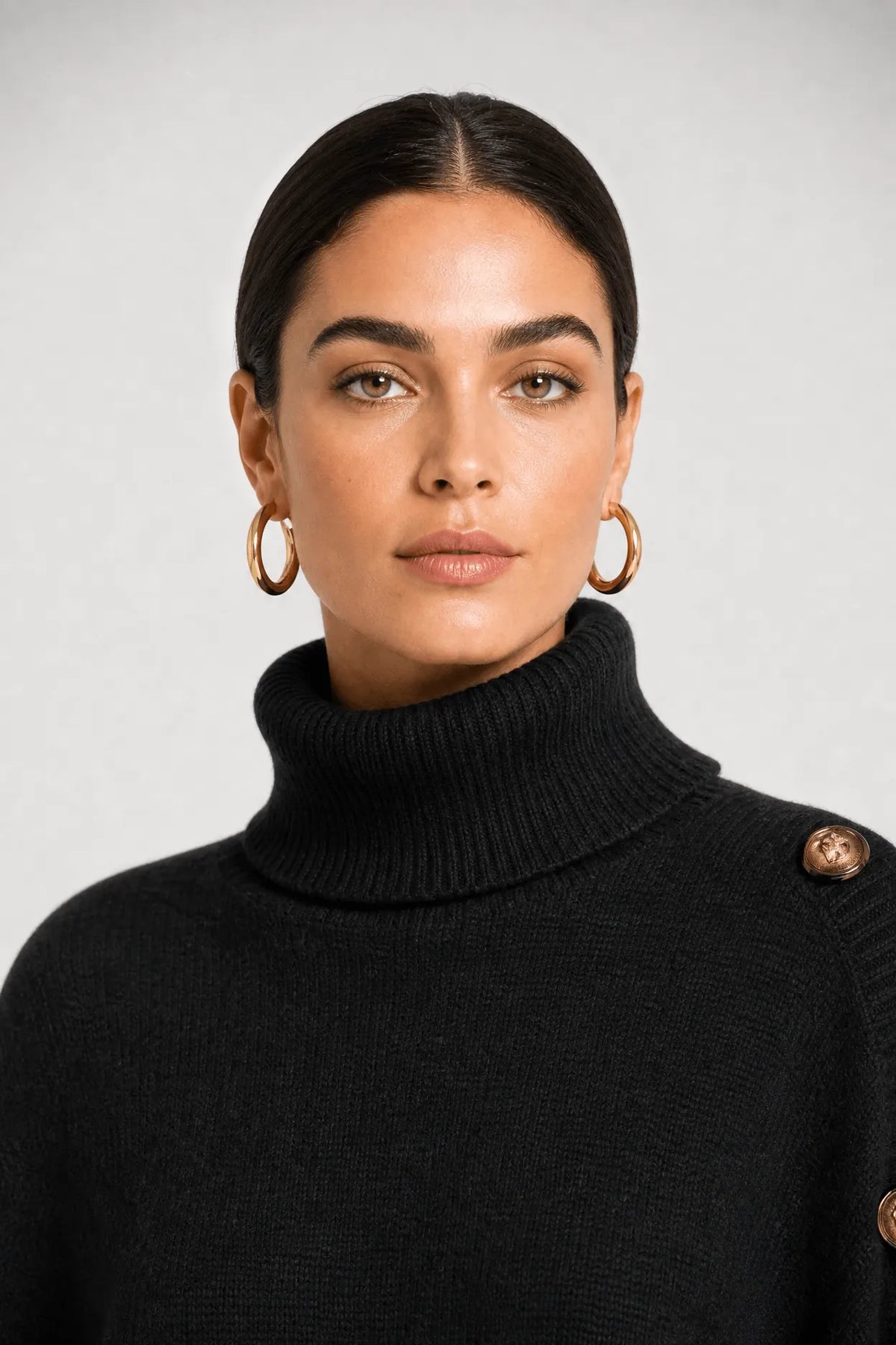 Poncho Femme Col Roulé Tricoté