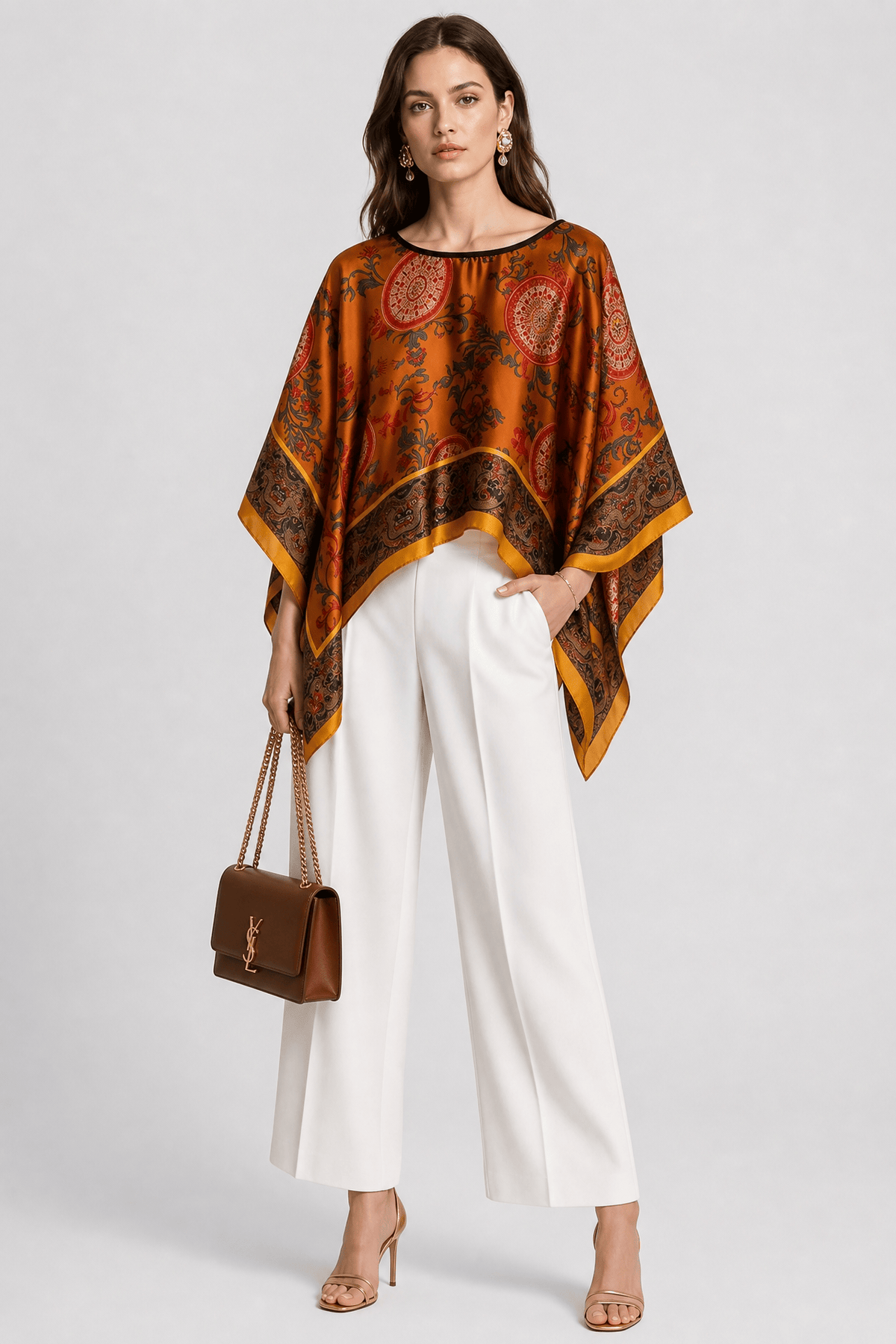 Poncho Femme en Soie