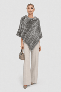 Poncho Femme Fourrure Lapin