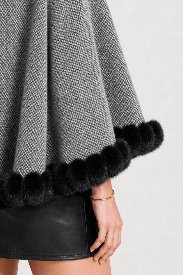 Poncho Femme Fourrure Synthétique