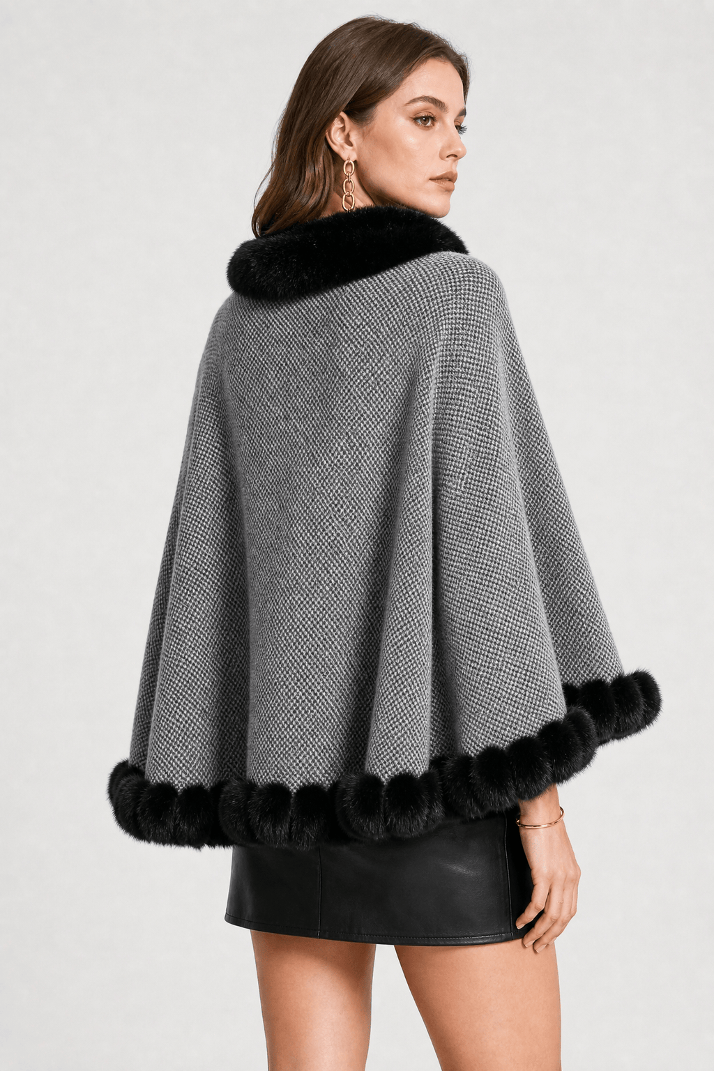 Poncho Femme Fourrure Synthétique