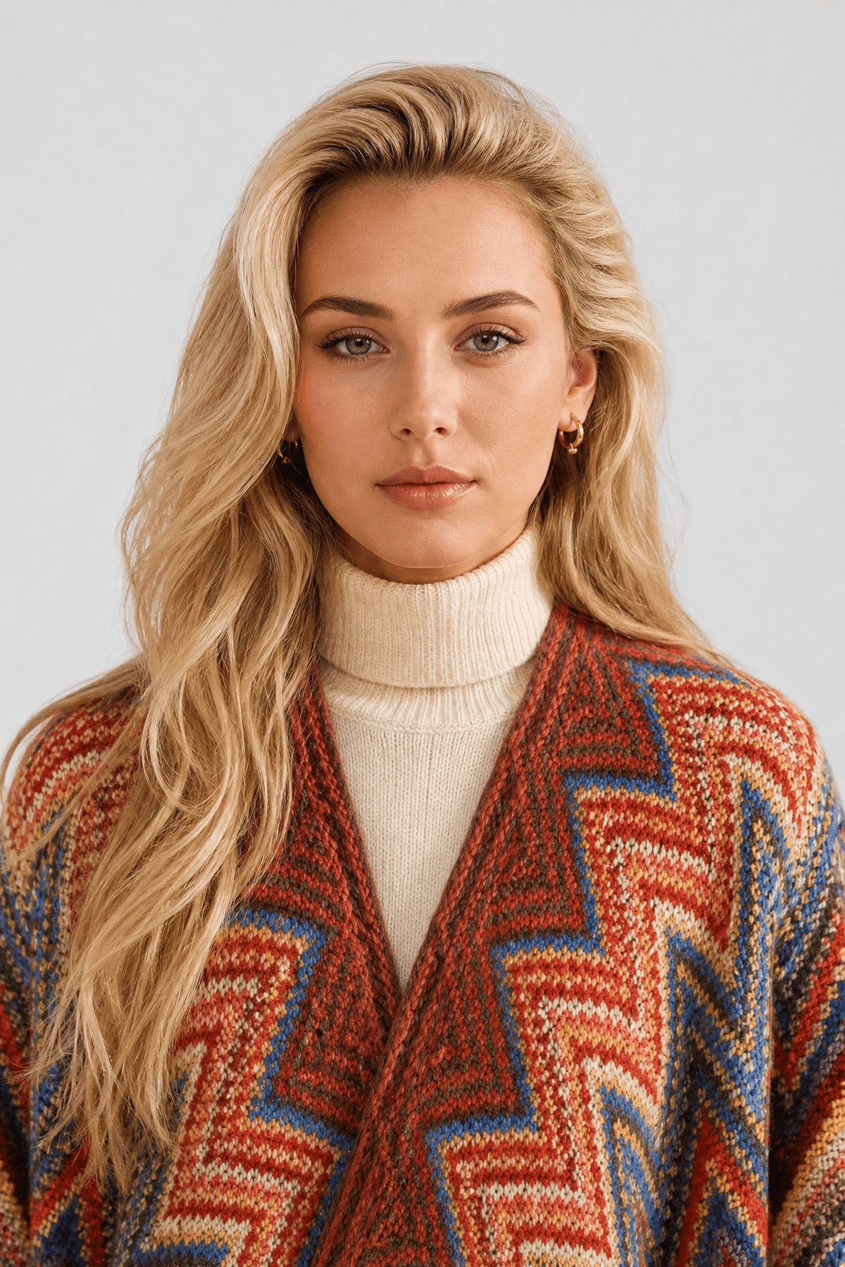 Poncho Femme Hiver Multicolore