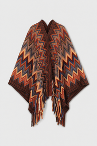 Poncho Femme Hiver Multicolore