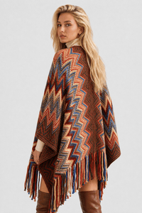 Poncho Femme Hiver Multicolore