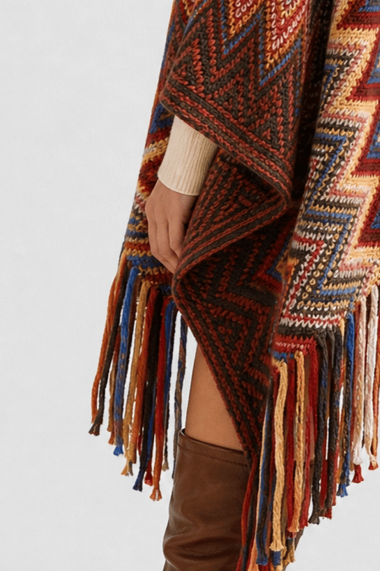 Poncho Femme Hiver Multicolore